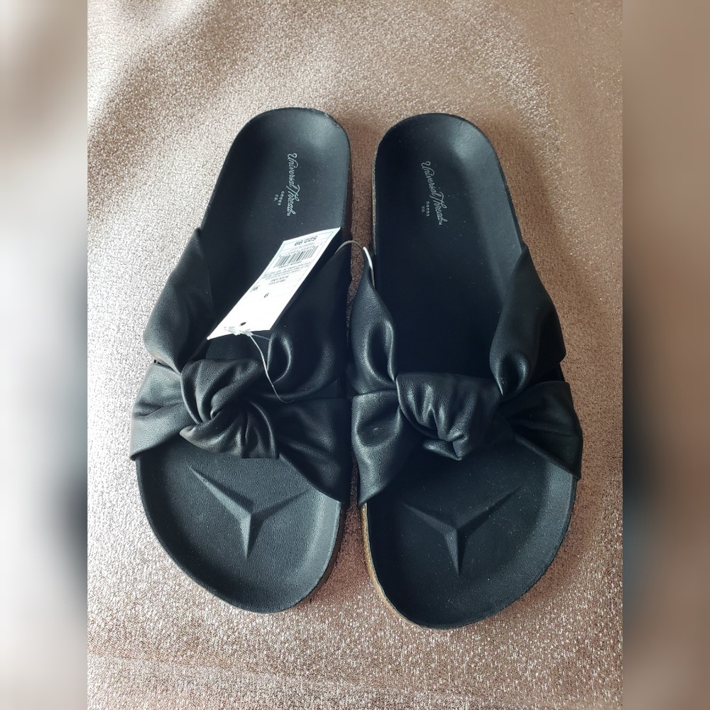 NWT Womans Junie Knotted Footbed Sandal Black - Picture 1 of 6